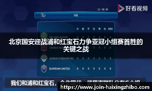 北京国安迎战浦和红宝石力争亚冠小组赛首胜的关键之战
