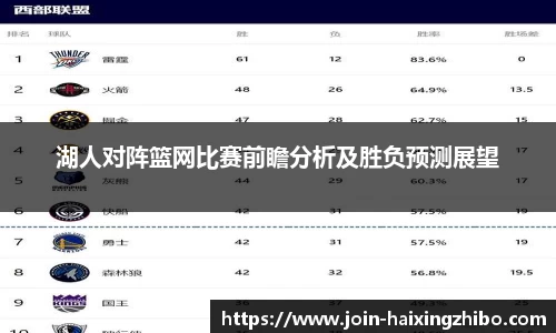 湖人对阵篮网比赛前瞻分析及胜负预测展望